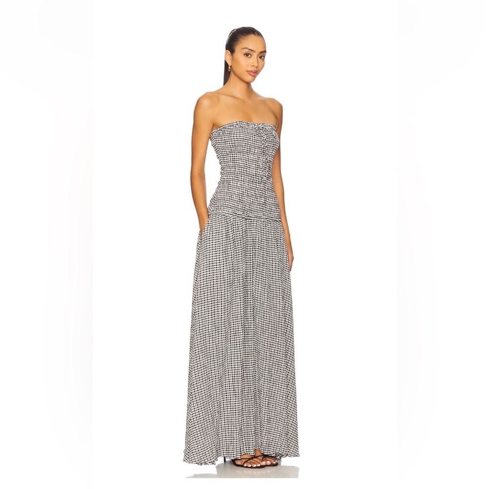 LIKE NEW lovers and friends maxi gingham checkered dress medium - Picture 2 of 4